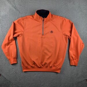 Erin Hills Golf Sweater Mens XL Orange F&G Tech 1/4 Quarter Zip Performance